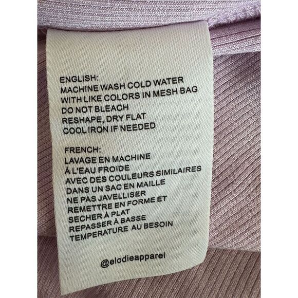 Elodie Women's Lavender Tie-Front Bodysuit Blouse Size L Casual Spring - Picture 5 of 6